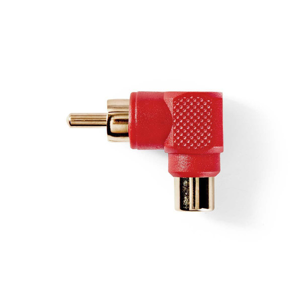 Câble antenne Nedis Nedis Adaptateur Audio Mono Coudé à 90° RCA Mâle - RCA Femelle 10 pièces Rouge