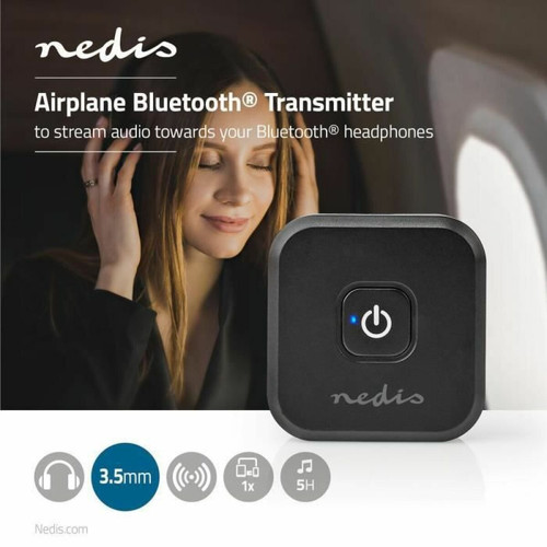 Nedis Émetteur Audio Sans Fil Bluetooth® | Pour Utilisation dans les Avions et sur Nintendo Switch™ | Noir