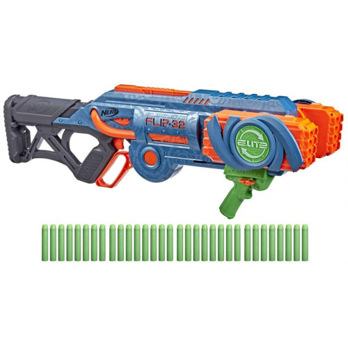 Nerf - pistolet blaster Flipshots Flip-32 bleu orange vert noir Nerf  - Jeux d'adresse