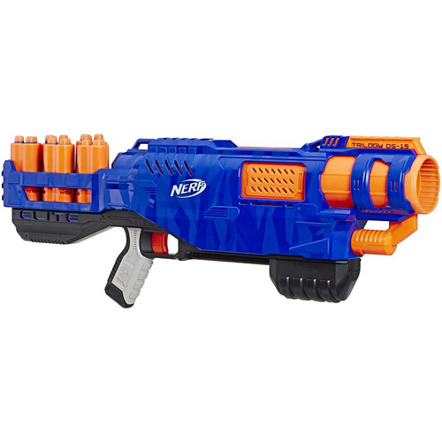 Jeux d'adresse Nerf pistolet flechettes et Cartouches Elite Officielles bleu orange