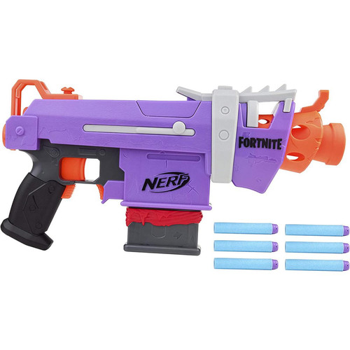 Nerf - pistolet fortnite SMG-E et Flechettes Nerf Elite Officielles violet noir - Nerf