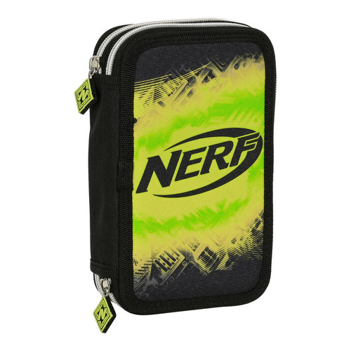 Nerf - Plumier double Nerf Neon Noir Citron (12.5 x 19.5 x 4 cm) (28 pcs) - Nerf