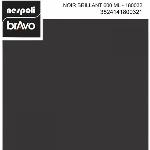 Nespoli - Aérosol peinture professionnelle noir brillant 600 ml, NESPOLI Nespoli  - Revêtement sol & mur