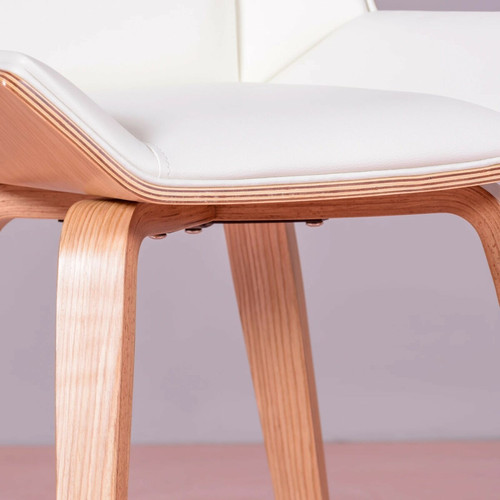 Nest Dream Chaise en bois clair d'érable avec coussin en similicuir - Nordic S