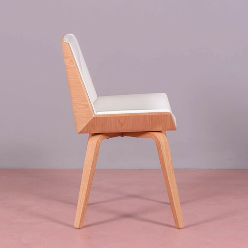 Chaises Chaise en bois clair d'érable avec coussin en similicuir - Nordic S