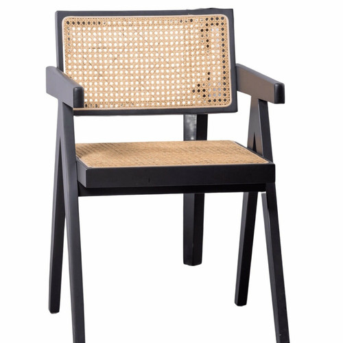 Chaises Nest Dream Chaise classique avec accoudoirs en rotin naturel et bois de frêne - Compass