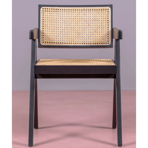 Nest Dream Chaise classique avec accoudoirs en rotin naturel et bois de frêne - Compass