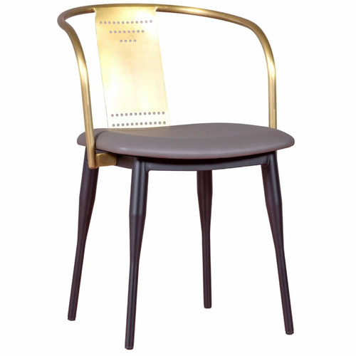 Nest Dream - Chaise industrielle en acier doré et avec coussin - Bistro Nest Dream  - Chaises Gris