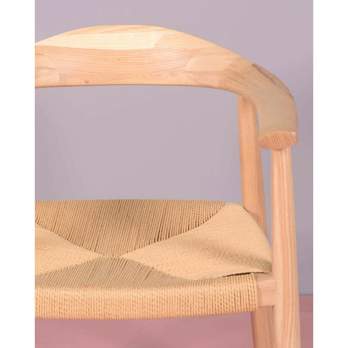 Nest Dream Chaise en bois de frêne naturel et assise en corde écologique - Santon