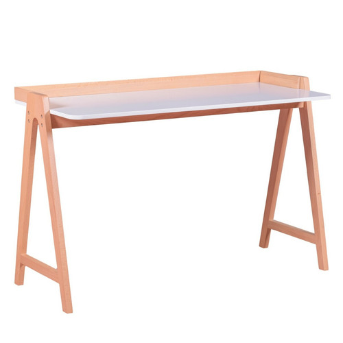 Nest Dream - Table de bureau minimaliste en bois de chêne - Pop Nest Dream  - Bureaux Métal chromé, verres sécurit et panneaux en fibres de bois