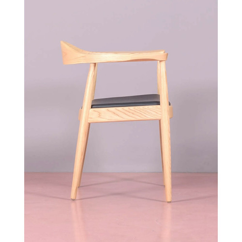 Chaises Chaise en frêne avec coussin en similicuir - Santon
