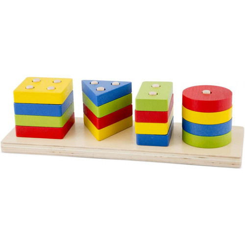 New Classic Toys - New Classic Toys Geometric Stacking Puzzle, 10500, Multicolore Color New Classic Toys  - Puzzles