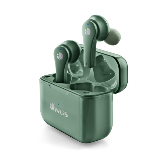 Ngs - NGS ARTICA BLOOM GREEN: Ecouteurs intra compatibles avec les technologies TWS et  Bluetooth. Autonomie 24 heures - Contrôle tactile -  USB TYPEC. Vert - Casque Intra auriculaire