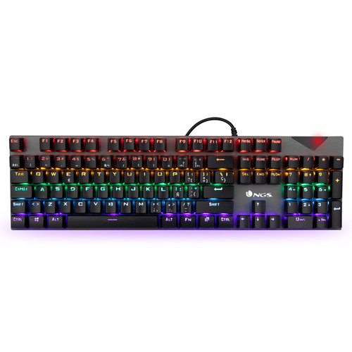 Ngs - NGS GKX-500 PORTUGUESE: CLAVIER GAMING MECANIQUE AVEC LED, PROGRAMMABLE, METAL, TOUCHES ANTIGHOST. FLAIRE. PS4 / PS5/ XBOX One/ XBOX X/S.  DISPOSITION: PORTUGAIS - QWERTY Ngs  - Clavier Non rétroéclairé