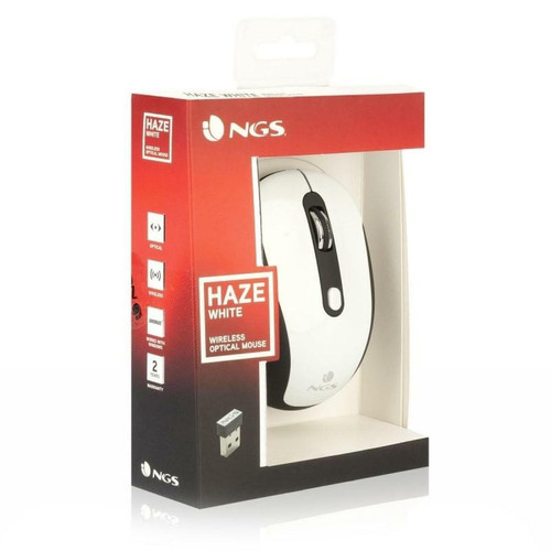 Ngs - Ratón Inalámbrico NGS Haze/ Hasta 1600 DPI/ Blanco Ngs  - Souris Ngs