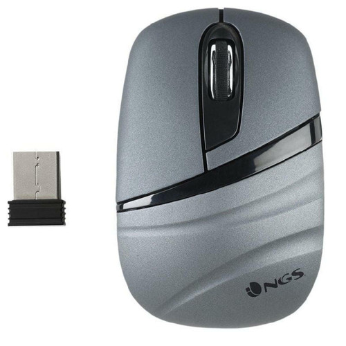 Ngs - Ratón Mini Inalámbrico por Bluetooth NGS Ash Dual/ Hasta 1200 DPI/ Gris Ngs  - Souris Non rétroéclairé