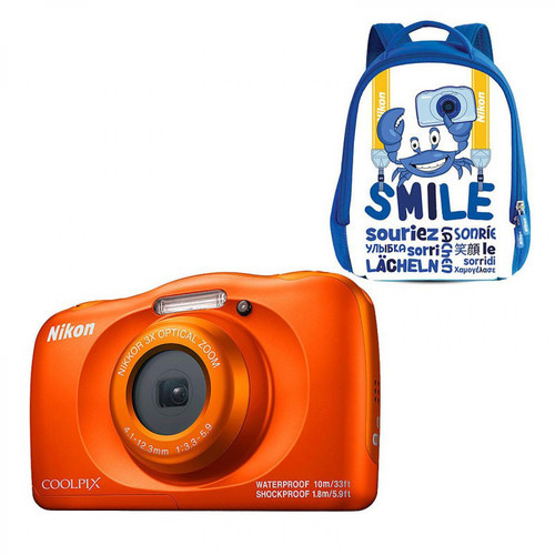 Nikon - Appareil photo numérique compact COOLPIX W150 Orange Backpack Kit - Appareil Photo Nikon