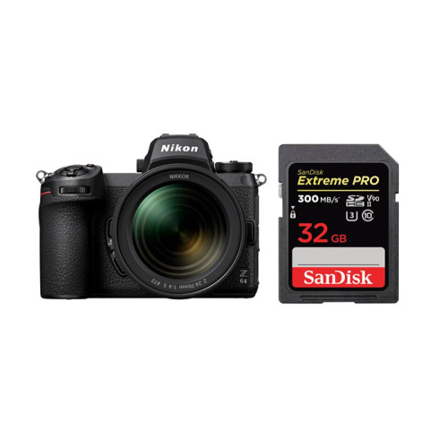 Appareil Hybride Nikon Nikon Z6 II Kit Z 24-70 mm f4 S + SanDisk 32 Go Extreme Pro SDHC USH-II 4K U3 300 Mo/s