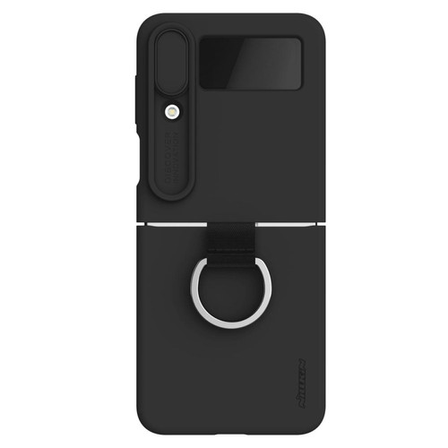 Nillkin - Coque en silicone NILLKIN anti-chute avec glissière pour appareil photo et anneau pour doigt pour votre Samsung Galaxy Z Flip4 5G - noir - Nillkin
