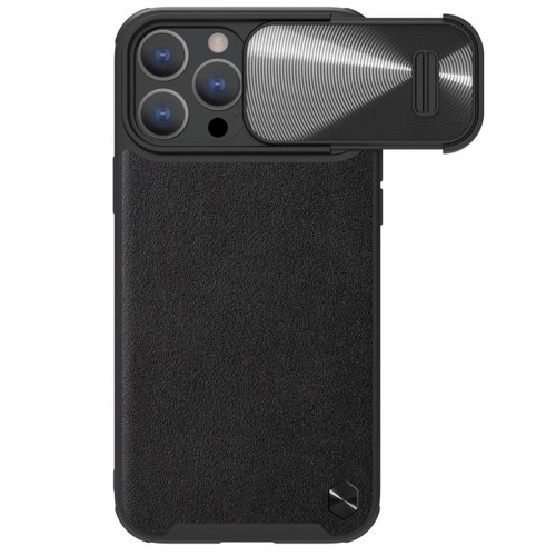 Nillkin - Coque en TPU + PU NILLKIN anti-rayures, magnétique, support de la recharge sans fil avec glissière pour appareil photo pour votre iPhone 14 Pro - noir - Nillkin