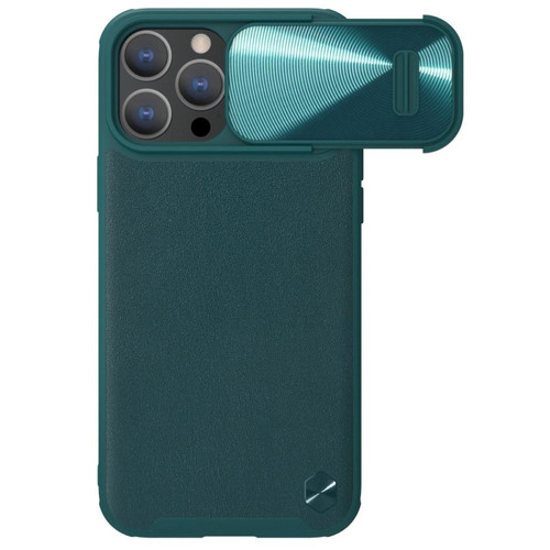 Nillkin - Coque en TPU + PU NILLKIN anti-rayures, magnétique, support de la recharge sans fil avec glissière pour appareil photo pour votre iPhone 14 Pro - vert - Nillkin