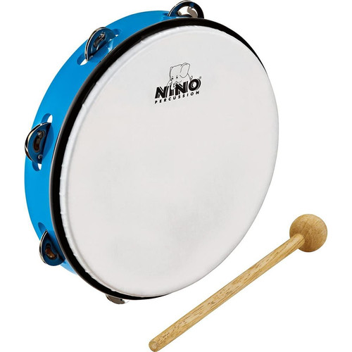 Nino Percussion - TAMBOURIN NINO ABS 20cm + CYMB, BLEU Nino Percussion  - Instruments de musique