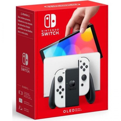 Nintendo - Console Nintendo Switch (modèle OLED) : Nouvelle version, Ecran 7 pouces - avec un Joy-Con Blanc - Jeux et Consoles