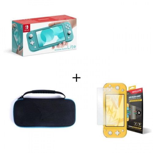 Nintendo - Nintendo Switch Lite Turquoise + Housse Switch Lite +  Verre Anti-Lumiere Switch Lite Nintendo  - Jeux et Consoles