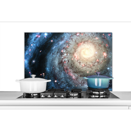 MuchoWow - Credence Illustration de la galaxie la Voie lactée Fond de hotte 80x55 cm Credence aluminium Plaque inox de cuisine - Credence