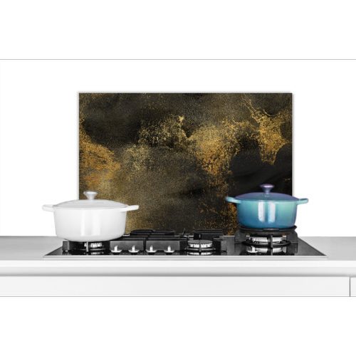 None - Credence Or - Abstrait - Peinture - Noir Fond de hotte 60x40 cm Credence aluminium Plaque inox de cuisine - None