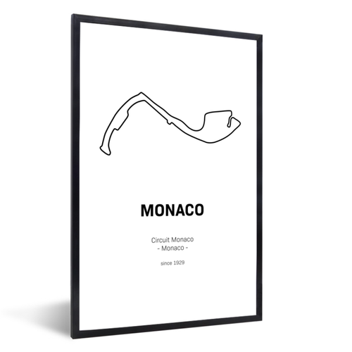 MuchoWow - Poster encadré Monaco - Circuit - F1 Tableau deco avec cadre 40x60 cm affiche decoration murale - Affiches, posters