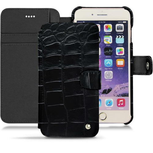Noreve - Housse cuir Apple iPhone 7 Plus - Rabat portefeuille - Crocodile nero ( Noir / Black) - NOREVE Noreve  - Coque, étui smartphone