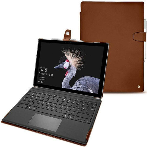 Noreve - Housse cuir Microsoft Surface Pro (2017) - Seconde peau - Marron ( Nappa - Pantone #8B4720 ) - NOREVE Noreve  - Housse, étui tablette Cuir