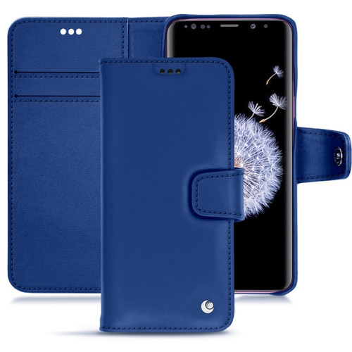 Noreve - Housse cuir Samsung Galaxy S9+ - Rabat portefeuille - Bleu océan ( Nappa - Pantone #15458a) - NOREVE Noreve  - Coque, étui smartphone