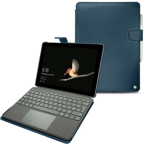 Noreve - Housse cuir Microsoft Surface Go - Seconde peau - Blu mediterran ( Pantone #0E3043 ) - NOREVE Noreve  - Accessoire Tablette
