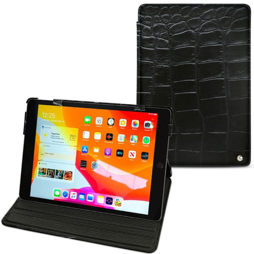 Noreve - Housse cuir Apple iPad 10.2' - Rabat horizontal - Crocodile nero ( Noir / Black) - NOREVE Noreve  - Accessoire Tablette