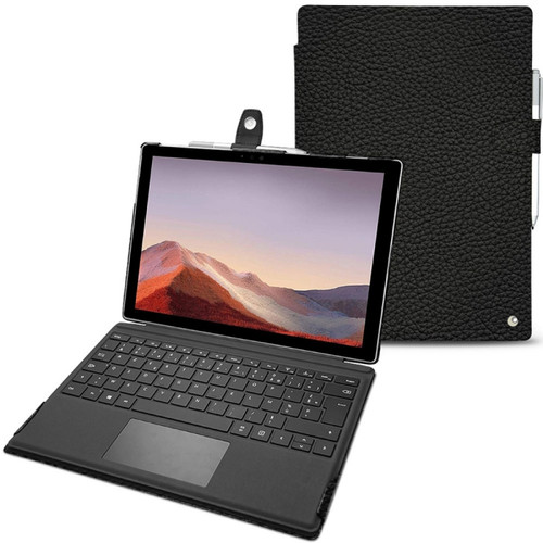 Noreve - Housse cuir Microsoft Surface Pro 7 - Seconde peau - Ebène ( Noir / Black ) - NOREVE Noreve  - Accessoire Tablette