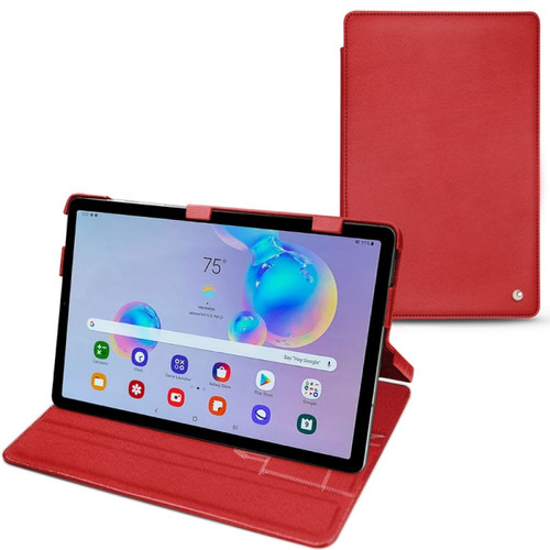 Noreve - Housse cuir Samsung Galaxy Tab S6 Lite - Rabat horizontal - Rouge troupelenc ( Pantone #AB191A ) - NOREVE Noreve - Noreve