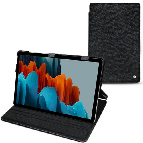 Noreve - Housse cuir Samsung Galaxy Tab S7+ - Rabat horizontal - Noir élégant  ( Noir / Black ) - NOREVE Noreve  - Accessoire Tablette