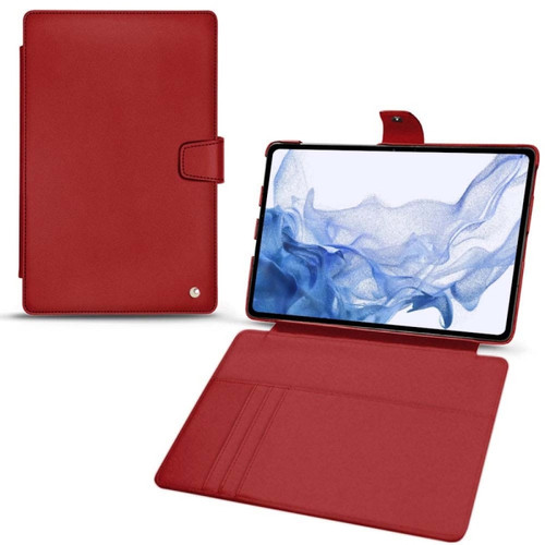 Noreve - Housse cuir Samsung Galaxy Tab S8 Ultra - Rabat portefeuille - Rouge ( Nappa - Pantone #d50032 ) - NOREVE Noreve  - Housse, étui tablette