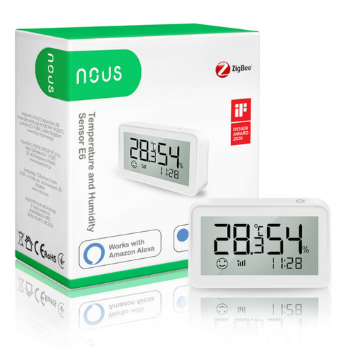 Nous - Capteur de température et d'humidité LCD Zigbee 3.0 - NOUS-E6 - NOUS Nous  - Domotique Store