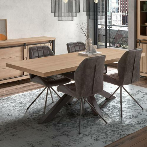 Nouvomeuble - Table 160 cm contemporaine couleur chêne clair TAMARIS Nouvomeuble  - Table manger marron