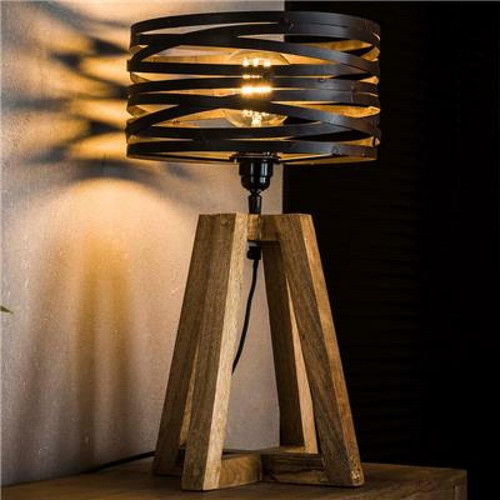 Lampes à poser Nouvomeuble Lampe de table en bois et métal DUDLEY