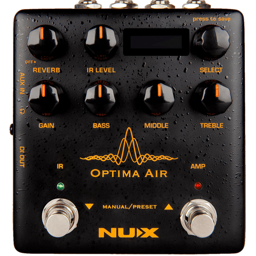 Nux - NUX MNU OPTIMA-AIR - Pédale d'effets simulateur de guitare acoustique - Sono et éclairages de soirée
