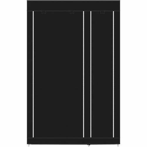 Armoire Dressing en tissu avec portes à fermeture éclair Nyana Home Dimensions 170x110x45 cm Noir