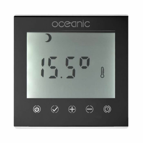 Oceanic Radiateur Sèche-serviettes avec soufflerie 750 W + 1000 W - OCEANIC Opal - Thermostat déporté - Blanc - NF