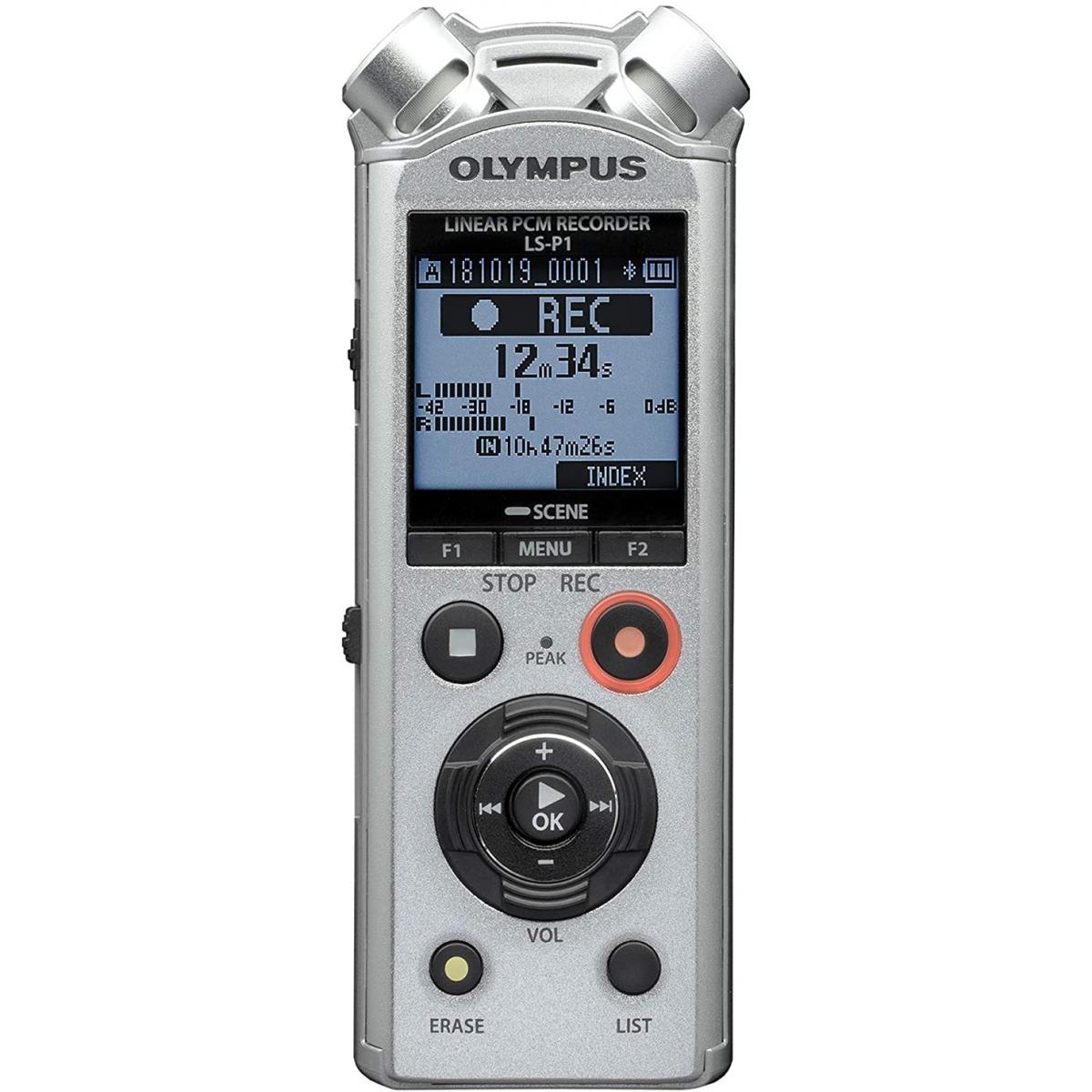 Studio d'enregistrement portatif Olympus Dictaphone numérique avec microphones stéréo directionnels intégré gris