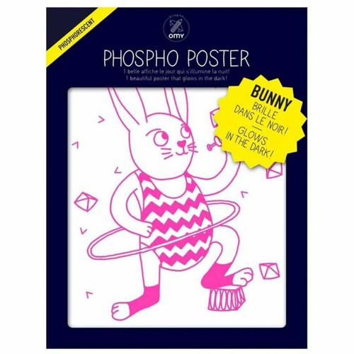 Omy - Poster phosphorescent 30 x 40 cm Bunny. Omy  - Objets déco