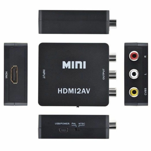 Onever Adaptateur convertisseur mini RCA AV en HDMI Composite AV2HDMI Converter 1080P HDTV DVDB