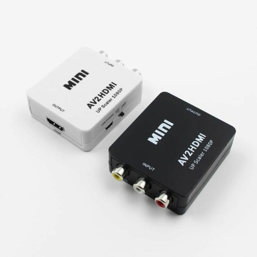 Onever Adaptateur de convertisseur Mini RCA AV vers HDMI Convertisseur AV2HDMI composite 1080P HDTV DVDB